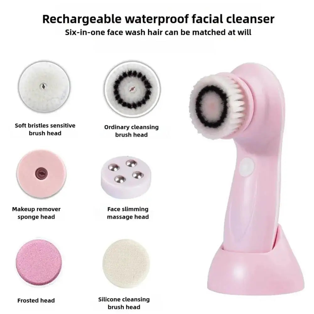 Velluvia 6-in-1 Electric Facial Cleansing Brush