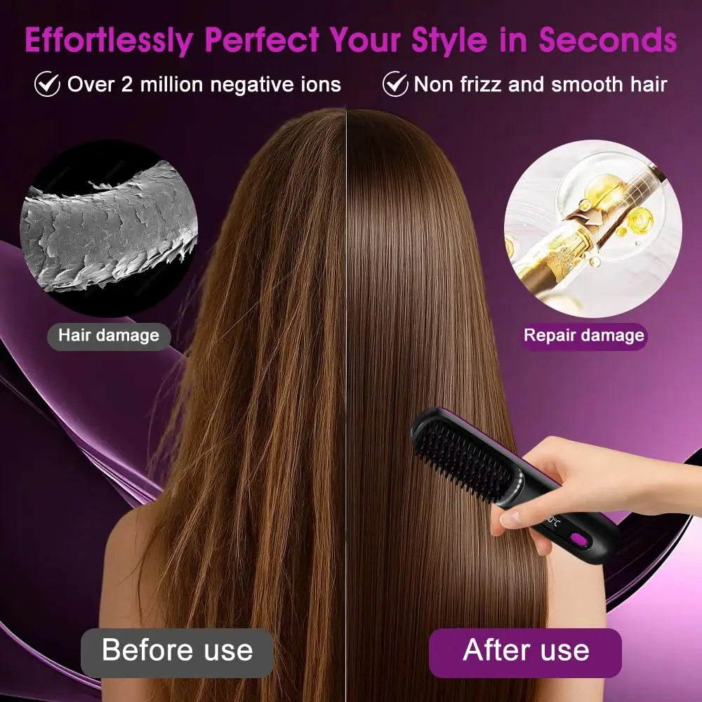 Brosse lissante sans fil 3-en-1 Velluvia