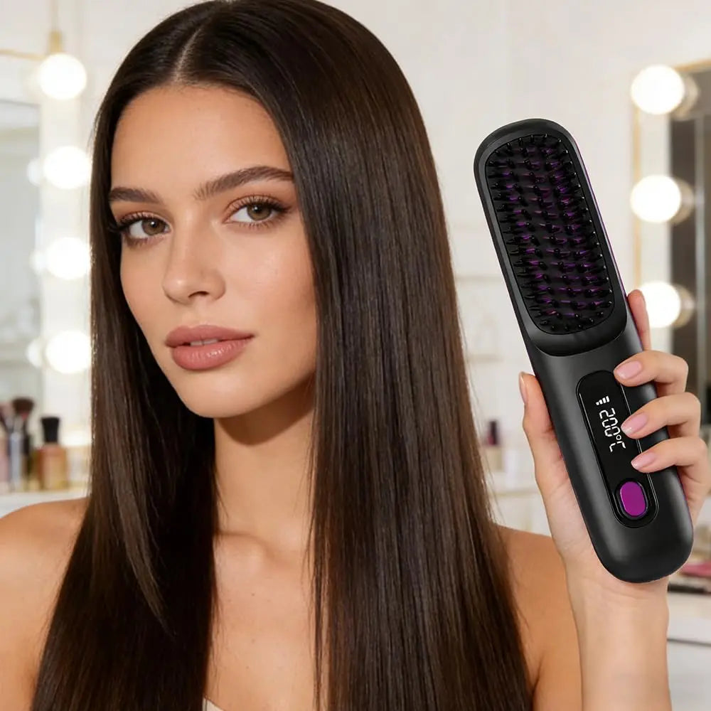 Brosse lissante sans fil 3-en-1 Velluvia