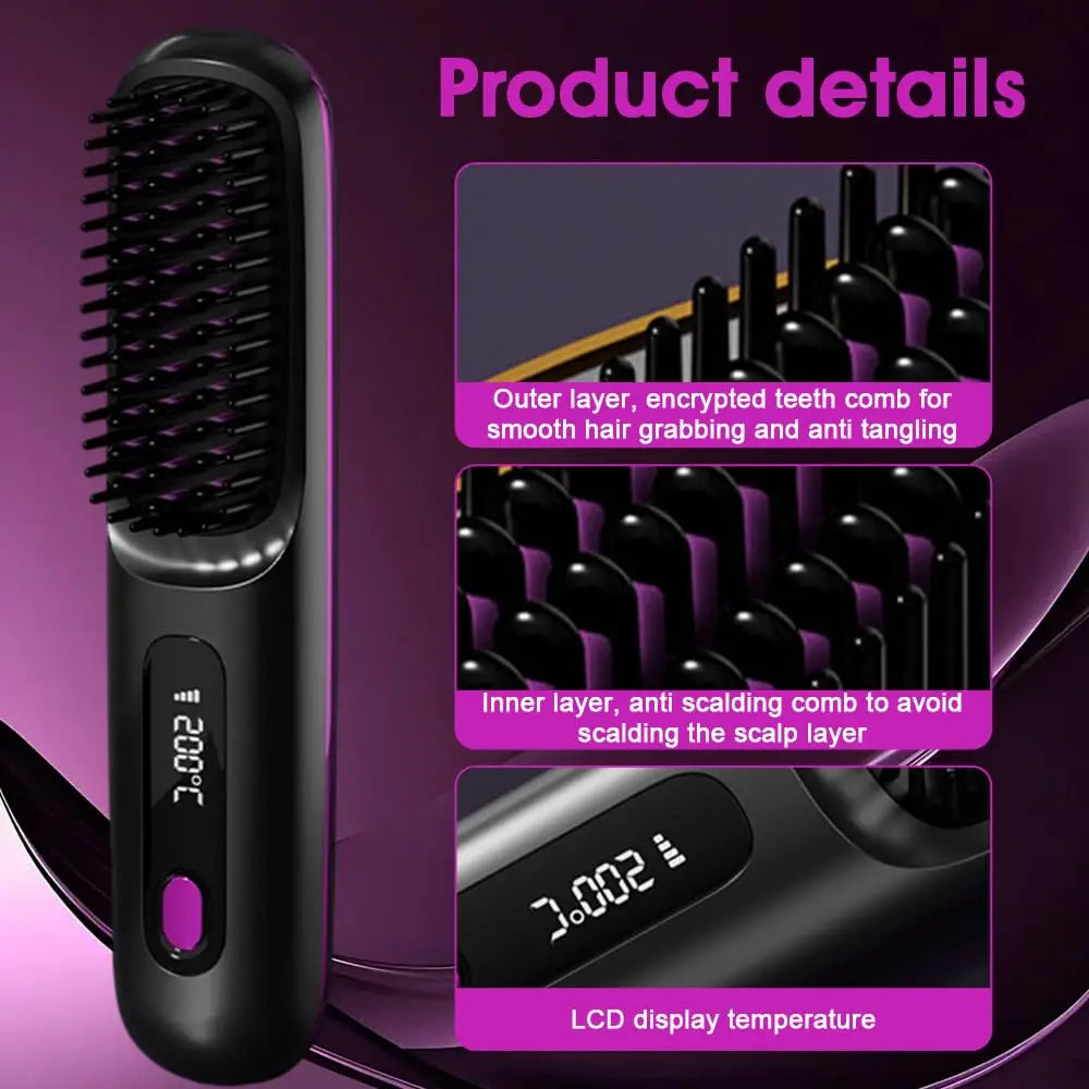 Brosse lissante sans fil 3-en-1 Velluvia